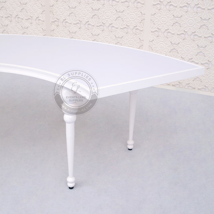 VEGA Half Circle White Frame & Top Dining Table