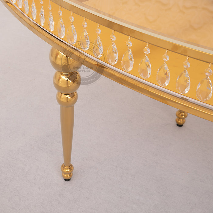 GEMMA Half Moon Gold Dining Table