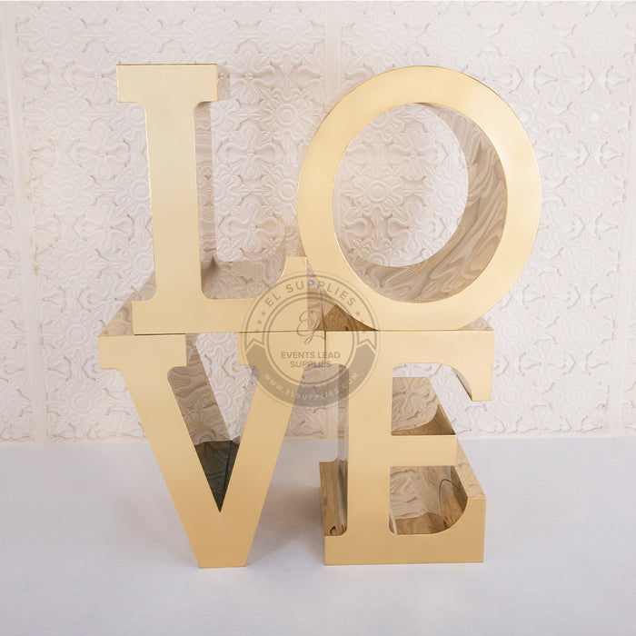 ASTARTE LOVE Stainless Steel Gold Marquee Letters Table