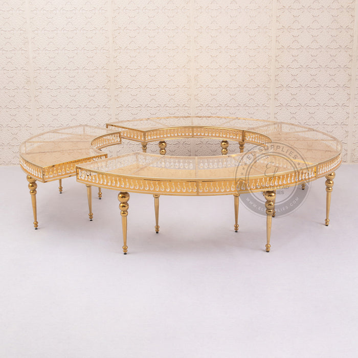 GEMMA Half Moon Gold Dining Table