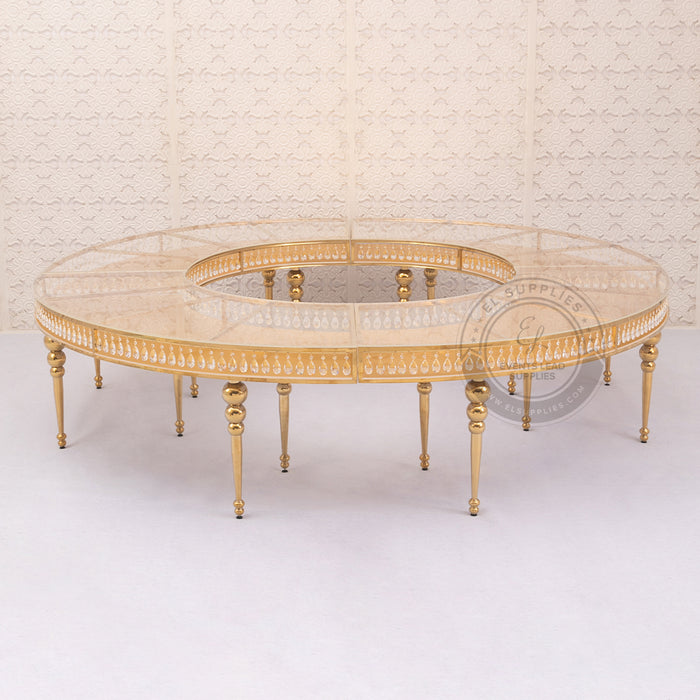 GEMMA Half Moon Gold Dining Table