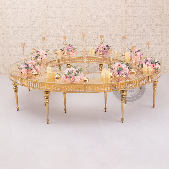 GEMMA Half Moon Gold Dining Table