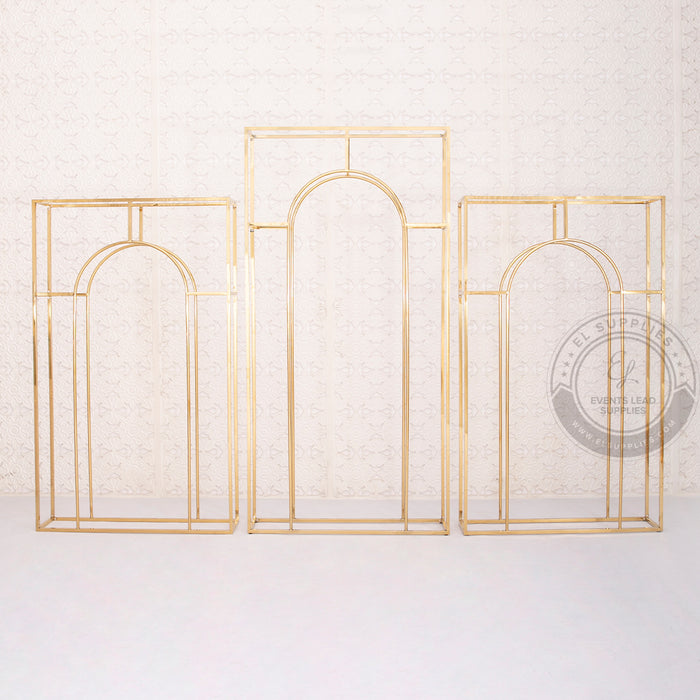 KLYTIE Gold Arch Frame Backdrop Set