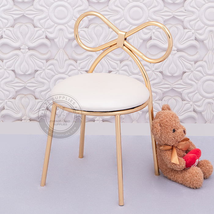 KOMBOS Kids Chair Gold Frame - White Cushion