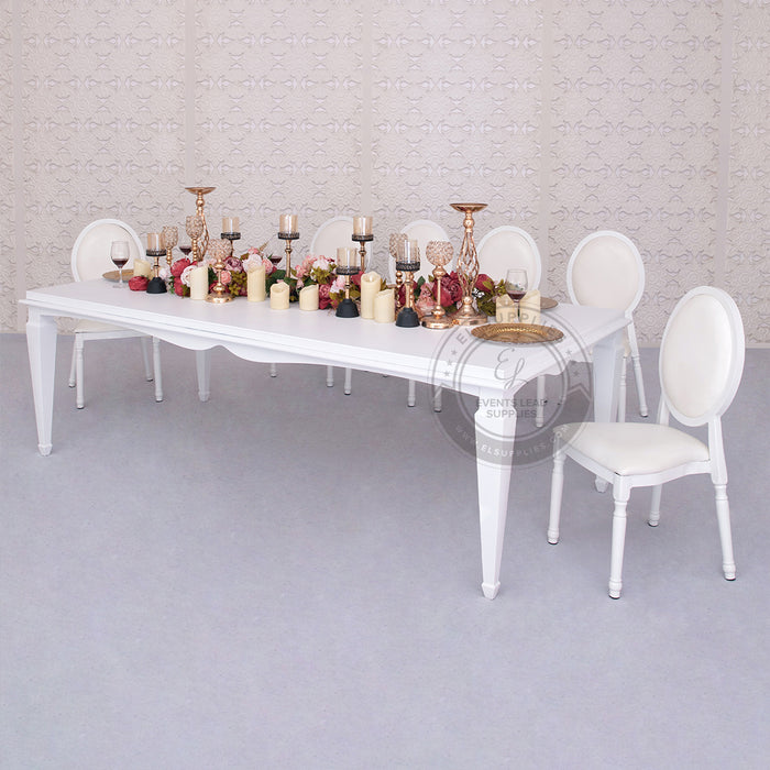 APRICUS White Dining Table 8ft