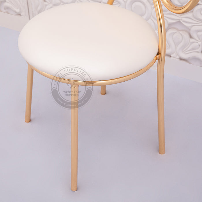 KOMBOS Kids Chair Gold Frame - White Cushion