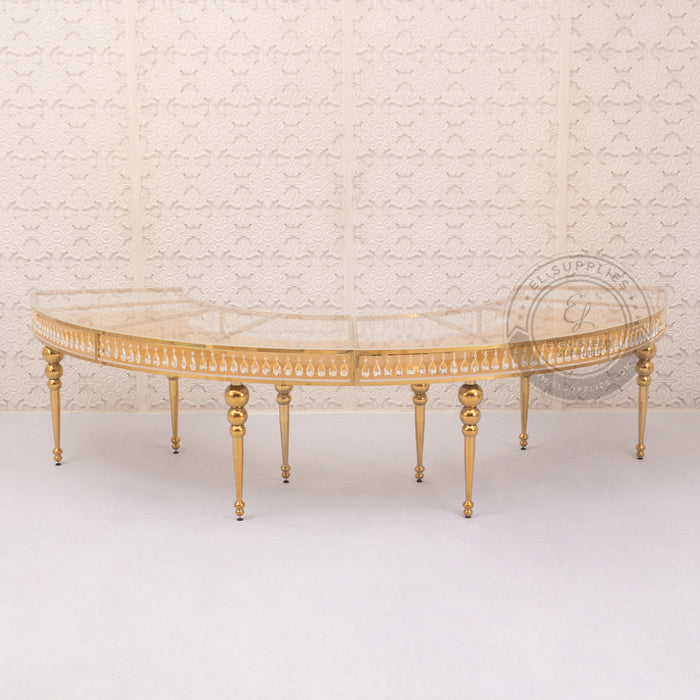 GEMMA Half Moon Gold Dining Table