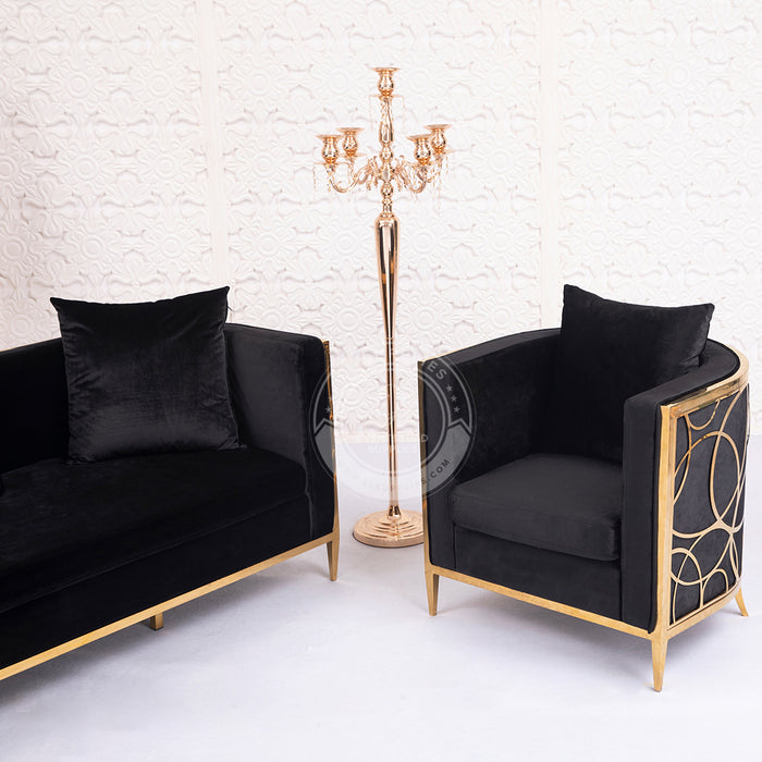 ALCMENE Black & Gold Lounge Sofa