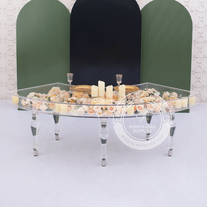 NIAMH Clear Acrylic Serpentine Dining Table