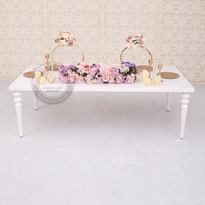 KAIROS Dining Table  White Frame with White Glass Top
