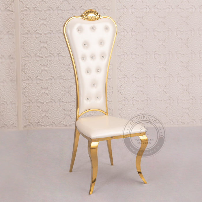 APRICUS Diamond White Throne Chair (Set of 2)