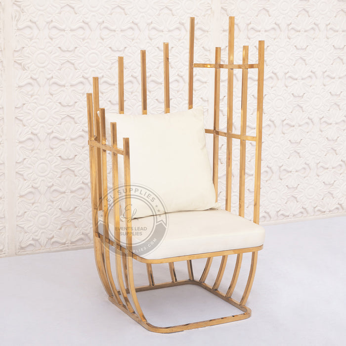 ARUNIMA Spike White Throne Chair (Set of 2)