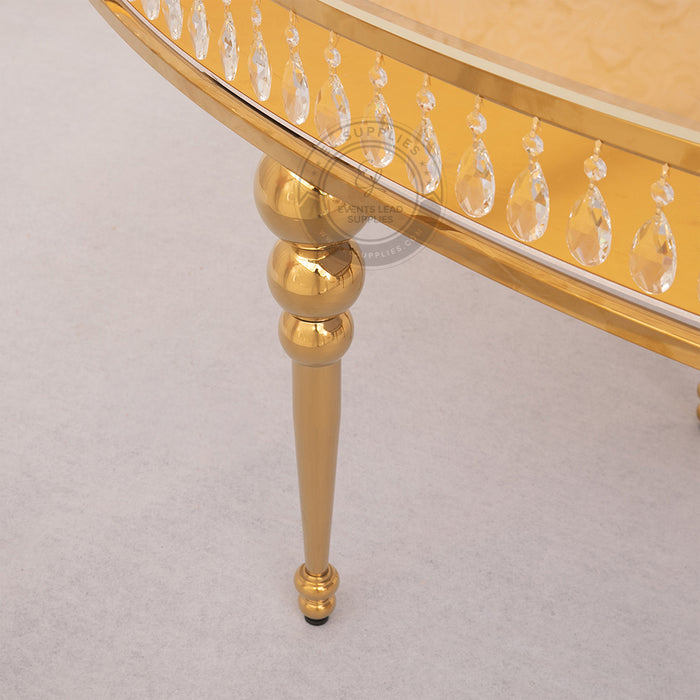 GEMMA Half Moon Gold Dining Table