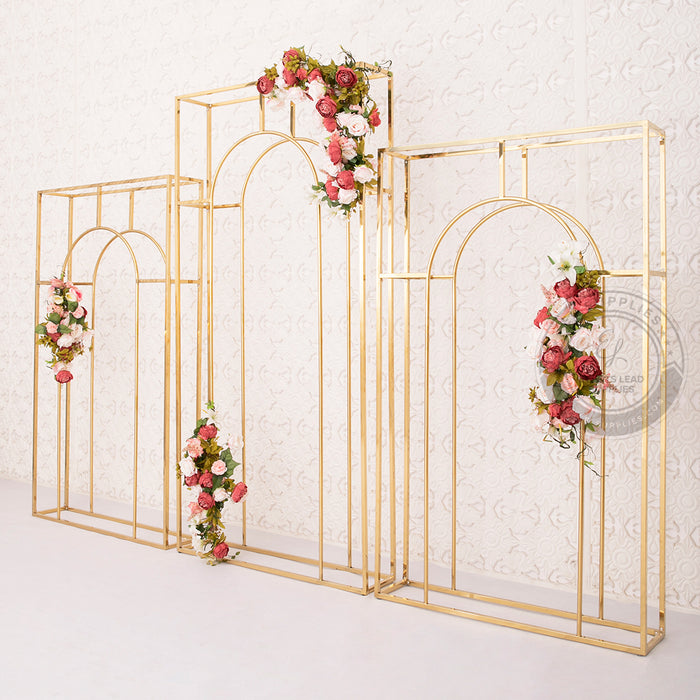 KLYTIE Gold Arch Frame Backdrop Set