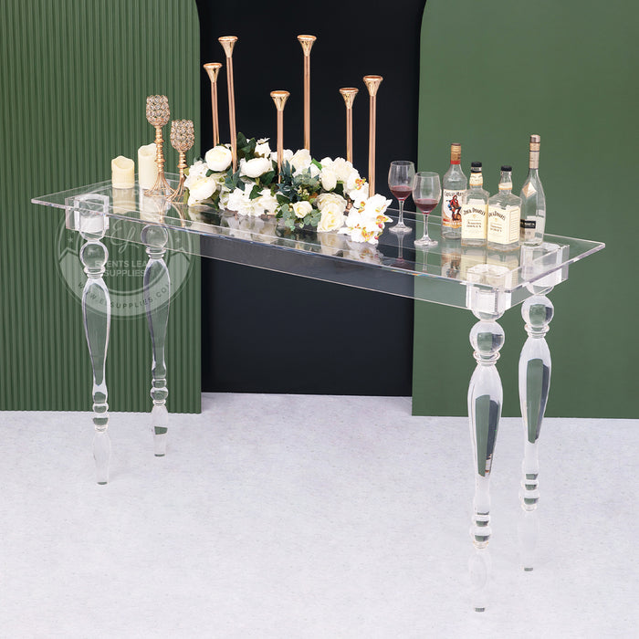 CLARITY Clear Ghost Acrylic Bar Table - 6 Foot