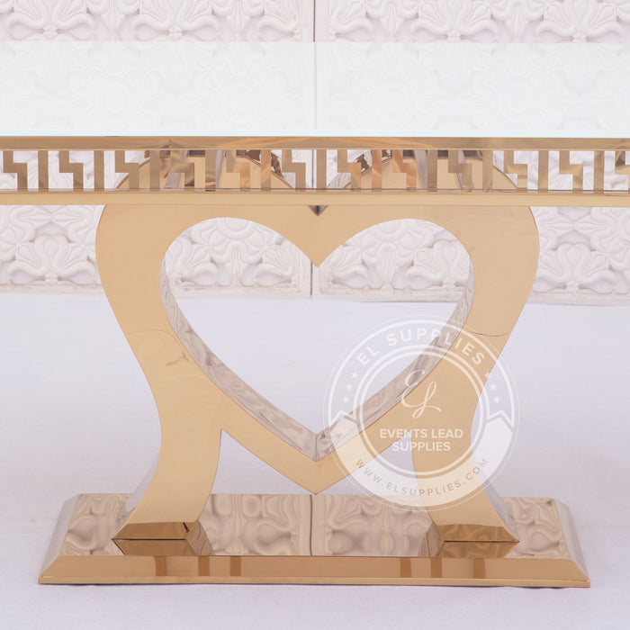 KUSCO HATHOR Rectangle Sweetheart Gold Dining Table