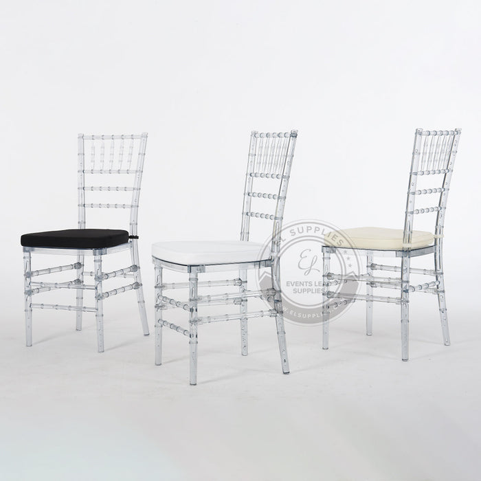 CHIAVARI Clear Resin Chair with Free Cushion