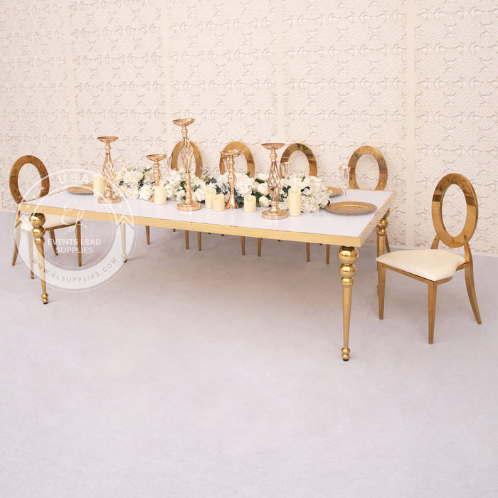 KAIROS Gold Frame & Top Dining Table