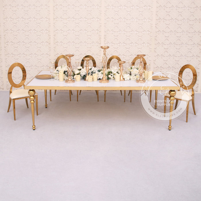 KAIROS Gold Frame & Top Dining Table