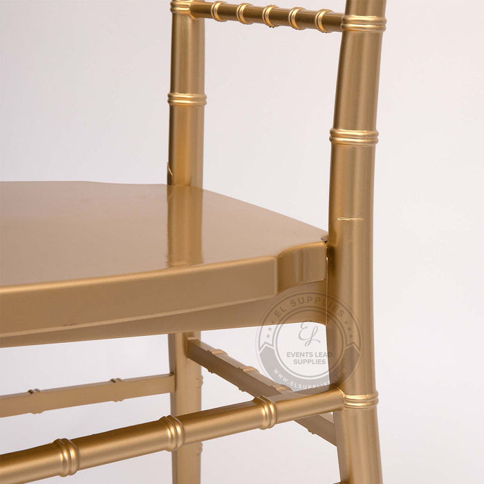 Gold Resin Monoblock Chiavari Chair Durable single piece molded