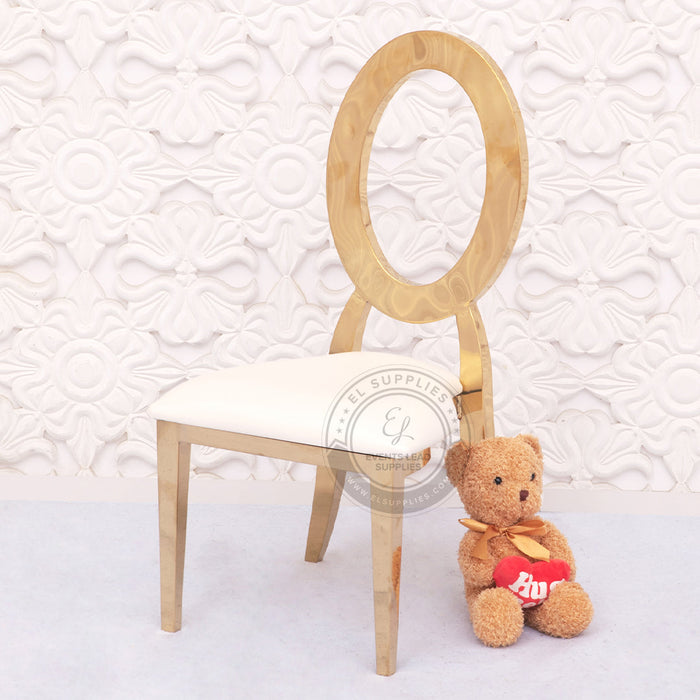 Kids OLYMPIA Gold Chair Stackable with White Cushion (Kids Oz Chair)
