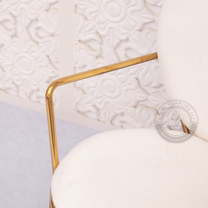 CHAISE Dining Chair Gold and White