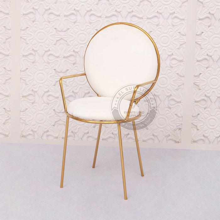CHAISE Dining Chair Gold and White