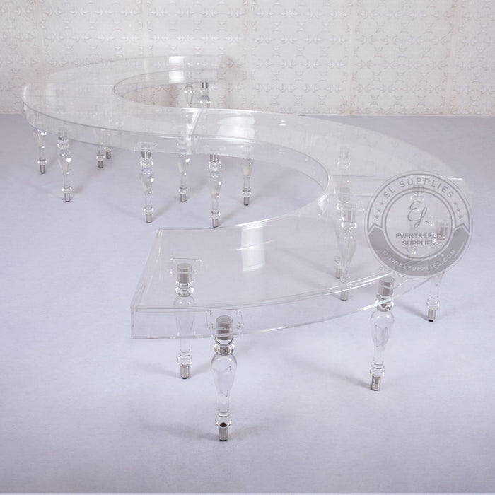 NIAMH Clear Acrylic Serpentine Dining Table